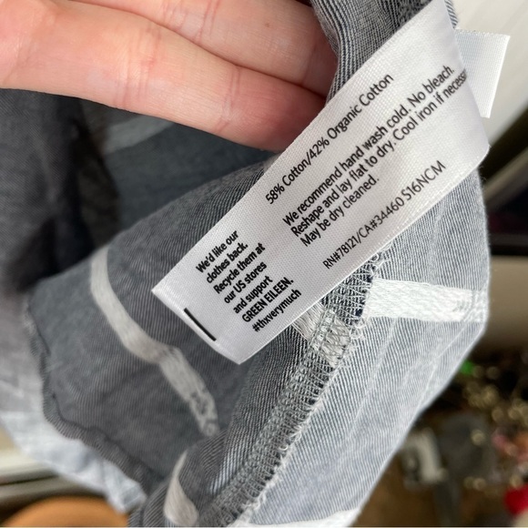 Eileen Fisher gray shift embroidered dress Medium - Picture 5 of 6